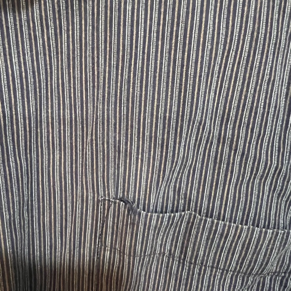 Men’s Big and Tall 676 Blue - short sleeve blue striped button down shirt - Picture 3 of 6